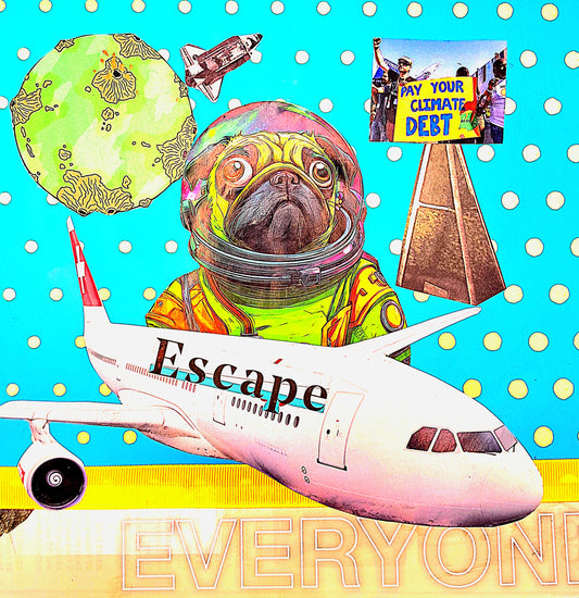 ESCAPE PLAN. ORIGINAL COLLAGE ART. FRAMED.