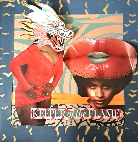 KEEPER OF THE FLAME. ORIGINAL COLLAGE ART. FRAMED.