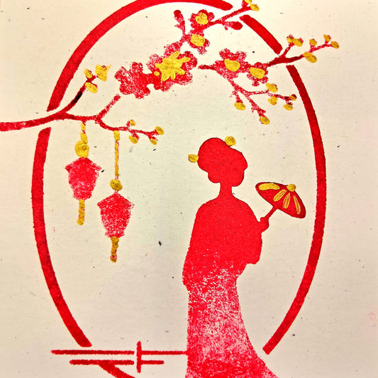 BLOSSOM TREE. HAND PAINTED ECO-FRIENDLY GREETINGS CARDS.