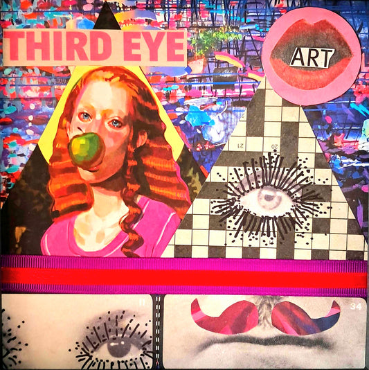 THIRD EYE. ORIGINAL COLLAGE ART. FRAMED.