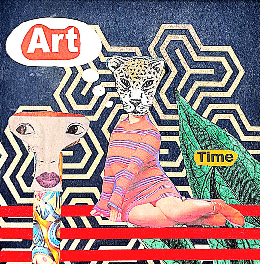 ART IS ON MY MIND. ORIGINAL COLLAGE ART. FRAMED.